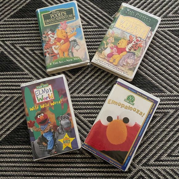 Disney Media Elmopalooza Vintage Vhs Lot Of 4 Tapes Elmo Sesame